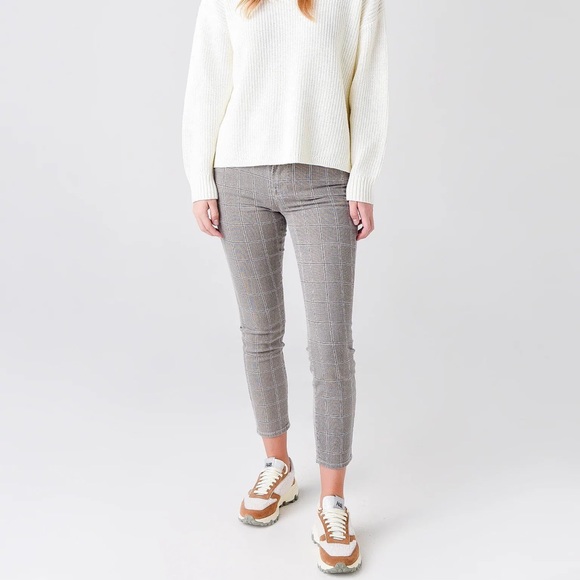π FRAME GREY PLAID LE HIGH SKINNY CROPPED PANTS! - Picture 8 of 8